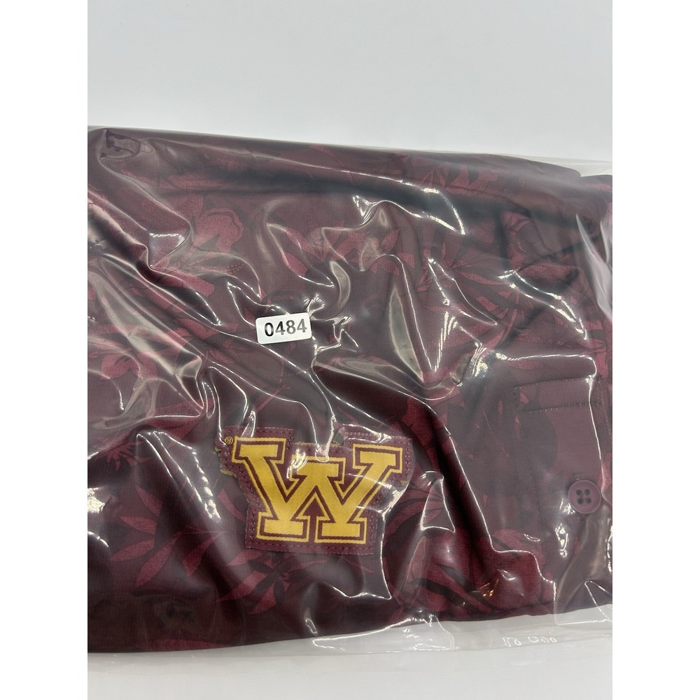 MN Gophers Champion Polo Shirt Mens‎ M Maroon Floral Tropical Golf Performance - Picture 10 of 10